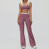 Wholesale Ribbed Yoga Bra With Wide-leg Pants Set