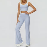 Wholesale Ribbed Yoga Vest With Wide-leg pants Set