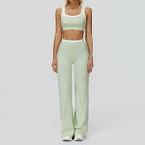 Wholesale Ribbed Yoga Bra With Wide-leg Pants Set