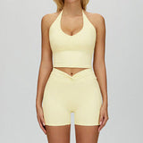 Wholesale Bare Feel Yoga Vest With Short Set