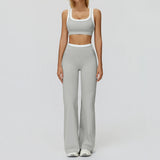 Wholesale Ribbed Yoga Bra With Wide-leg Pants Set