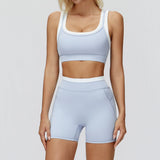 Wholesale Ribbed Yoga Bra With Short Set