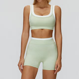 Wholesale Ribbed Yoga Bra With Short Set
