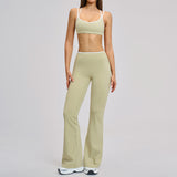 Wholesale Women's Slim Fit Activewear Set - Bra + Bellbottoms