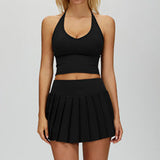 Wholesale Bare Feel Yoga Vest With Skirt Set