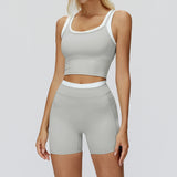 Wholesale Ribbed Yoga Vest With Short Set