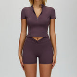 Wholesale Bare Feel Yoga Short sleeves With Short Set