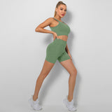 wholesale short-sleeved sports-running fitness short sets