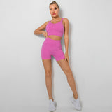 wholesale short-sleeved sports-running fitness short sets