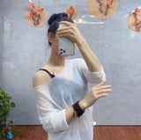 Yogadept relaxed white blouse